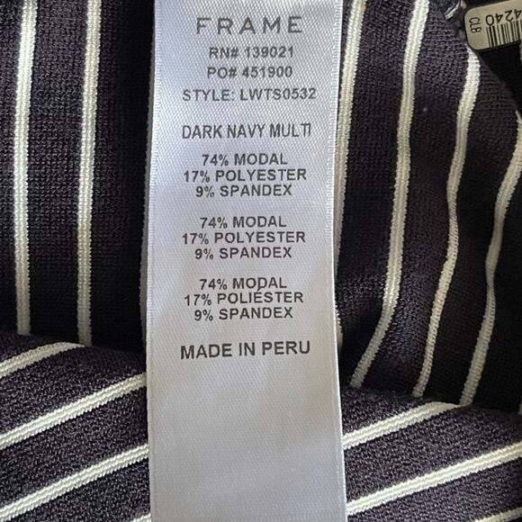 Frame Knit Boat Neck Bell Sleeve Striped Top XS - Picture 7 of 9